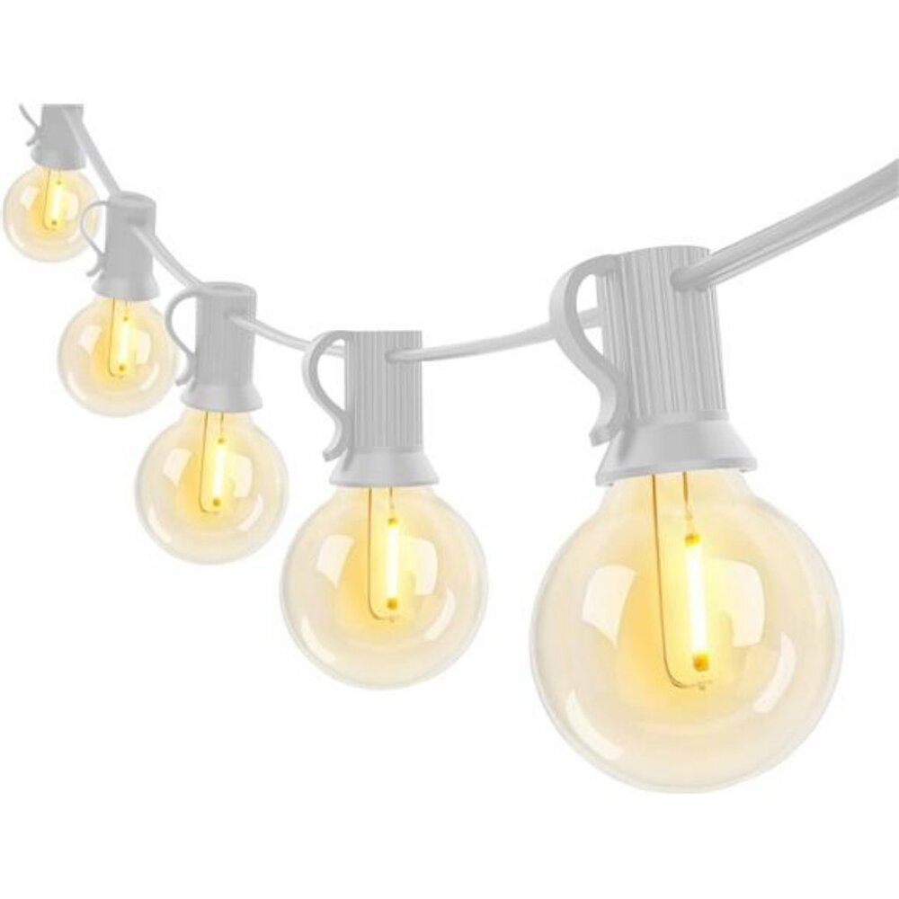 25Ft LED Outdoor String Lights,Connectable Bright LED Patio Lights String